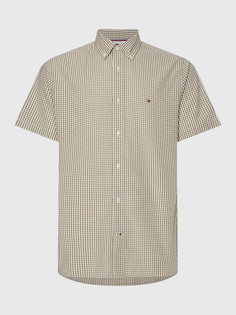 Beige Men's Tommy Hilfiger Regular fit gingham Shirts | AU_M31270