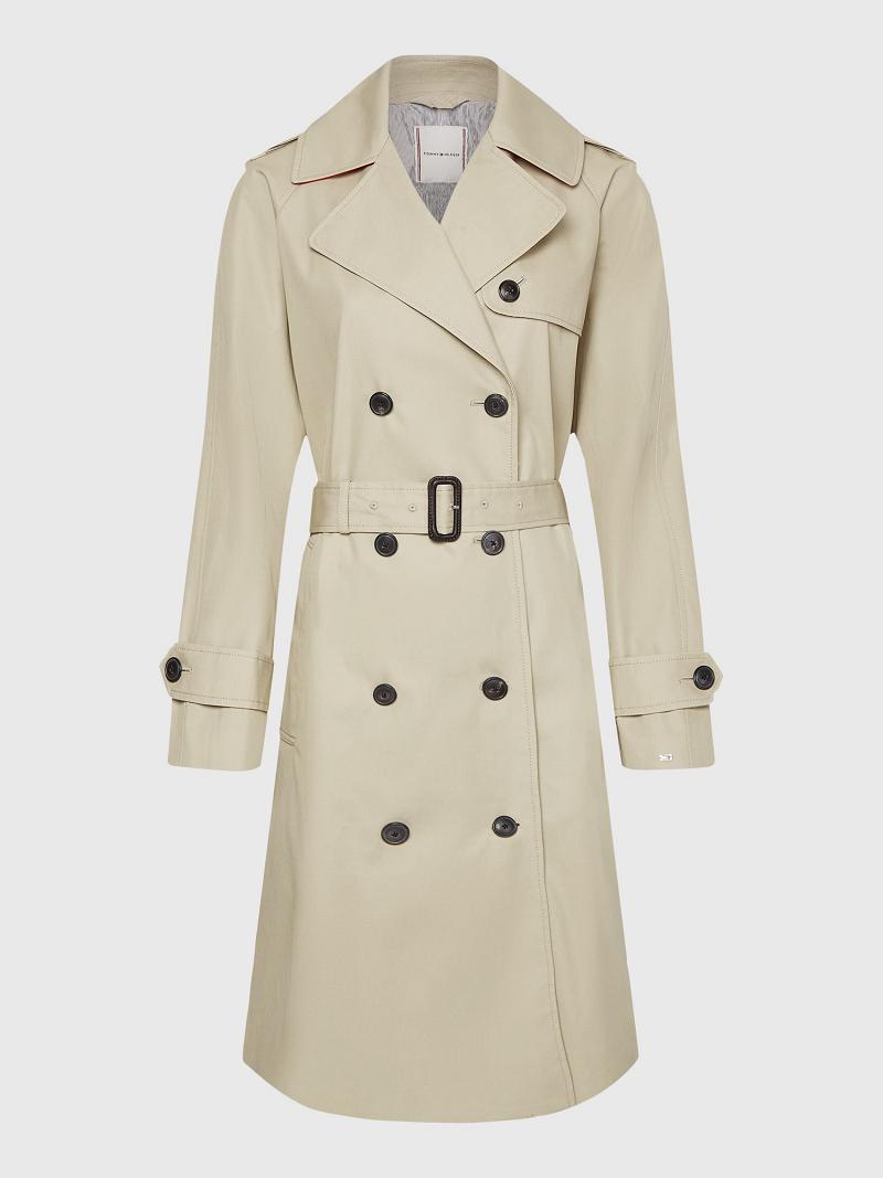 Beige Women's Tommy Hilfiger Classic Trench Coats | AU_W21024