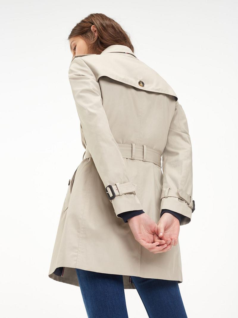 Beige Women's Tommy Hilfiger Organic Cotton Trench Coats | AU_W21037