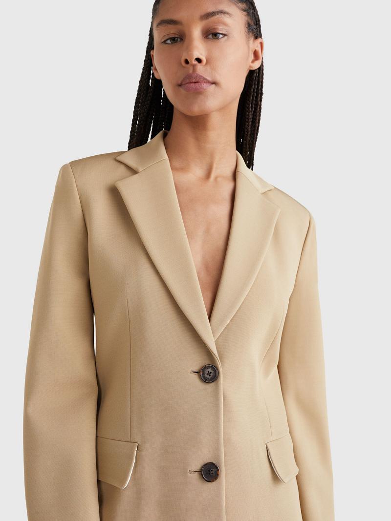 Beige Women's Tommy Hilfiger Scuba Tailored Blazers | AU_W21006