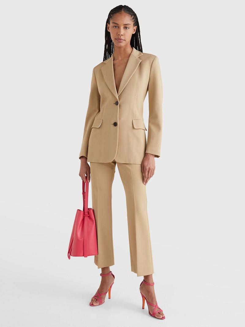 Beige Women's Tommy Hilfiger Scuba Tailored Blazers | AU_W21006