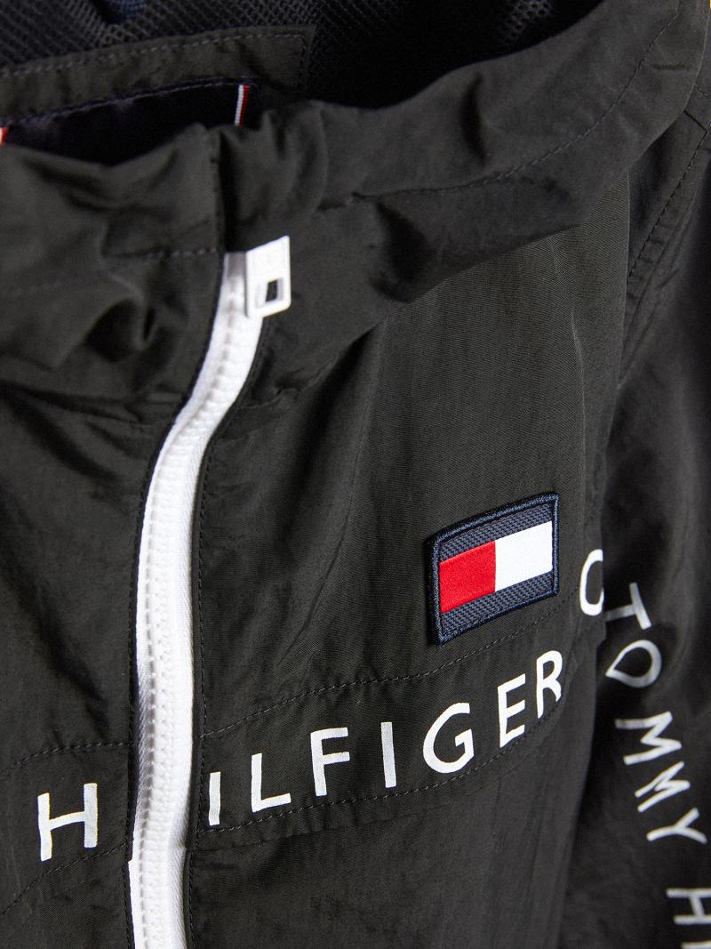 Black Kids' Tommy Hilfiger Logo Windbreaker Jackets | AU_B2041