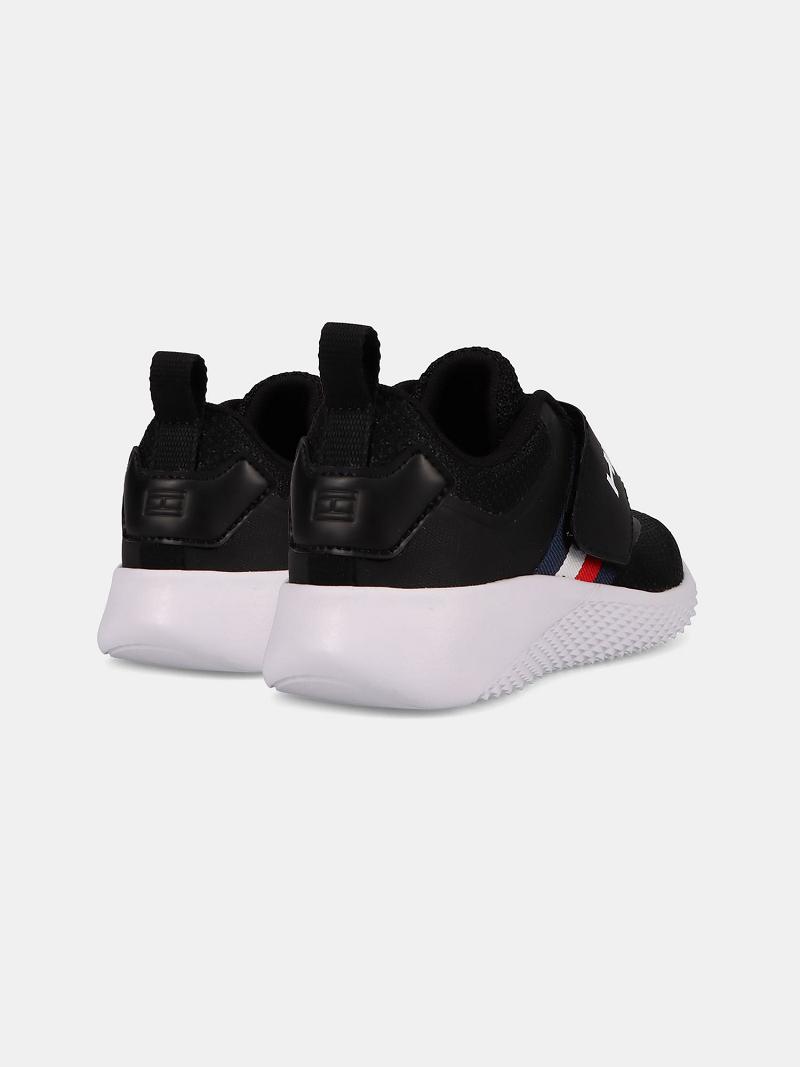 Black Kids' Tommy Hilfiger Strap Runner Sneakers | AU_B2244