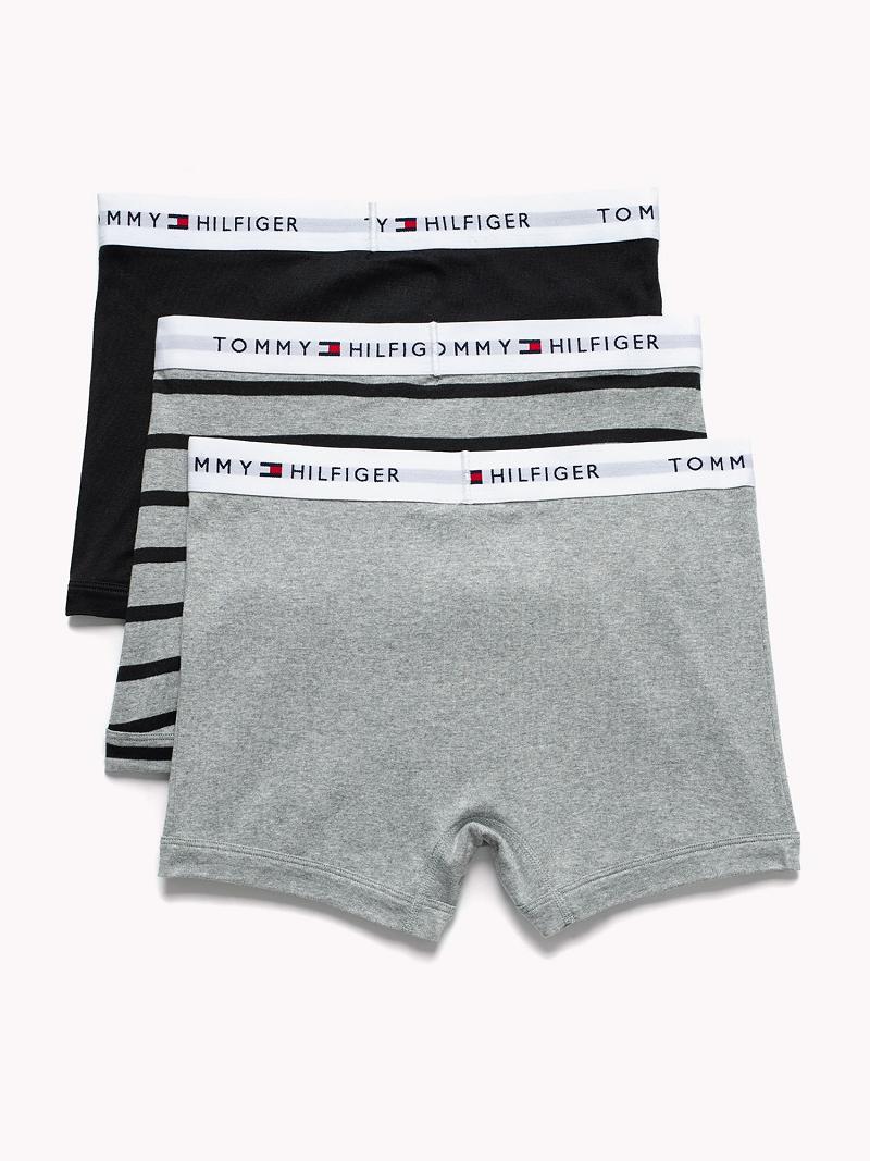 Black Men's Tommy Hilfiger Cotton classics trunk 3pk Trunks | AU_M31496