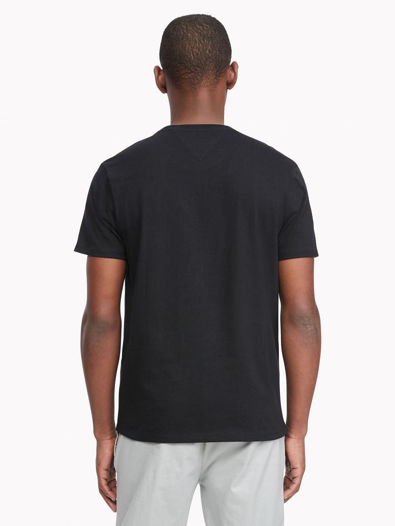 Black Men's Tommy Hilfiger Essential Solid T Shirts | AU_M31034