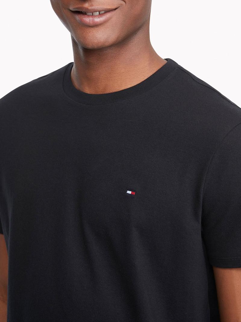 Black Men's Tommy Hilfiger Essential Solid T Shirts | AU_M31034