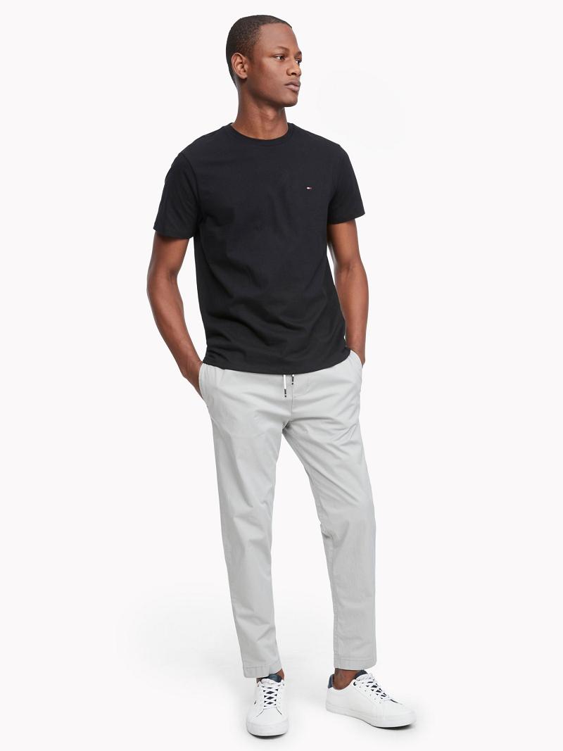 Black Men's Tommy Hilfiger Essential Solid T Shirts | AU_M31034