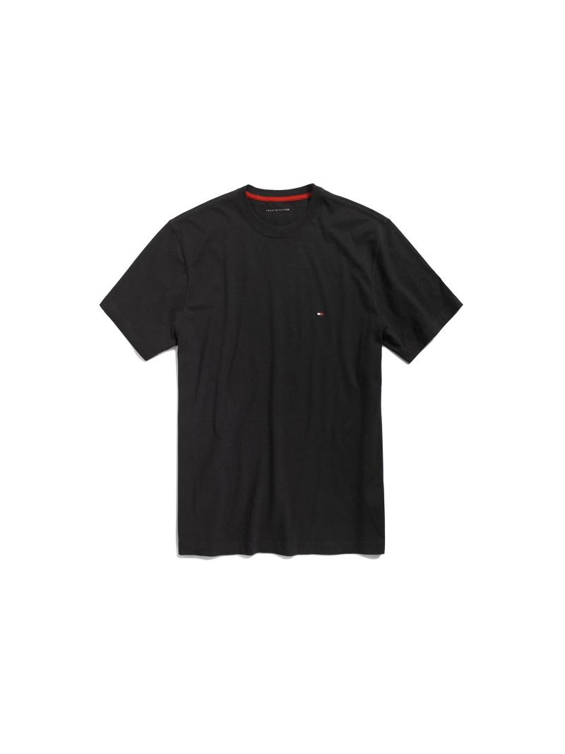 Black Men's Tommy Hilfiger Essential Solid T Shirts | AU_M31034