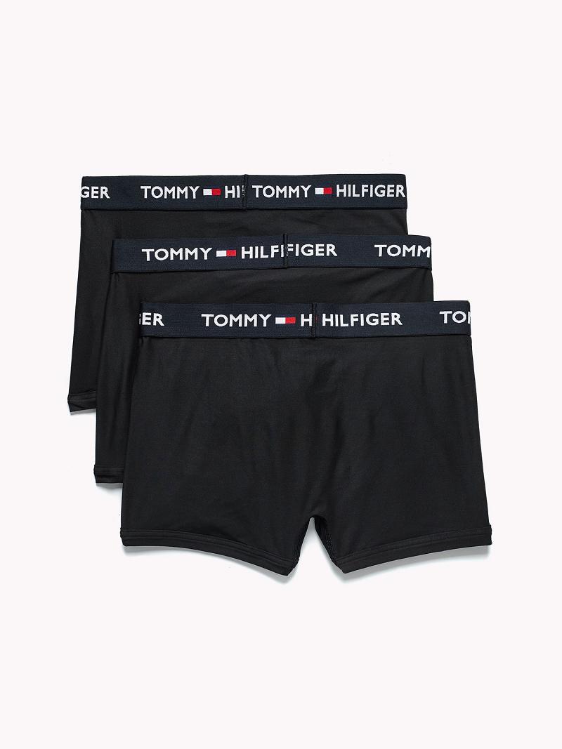 Black Men's Tommy Hilfiger Everyday microfiber trunk 3pk Trunks | AU_M31516