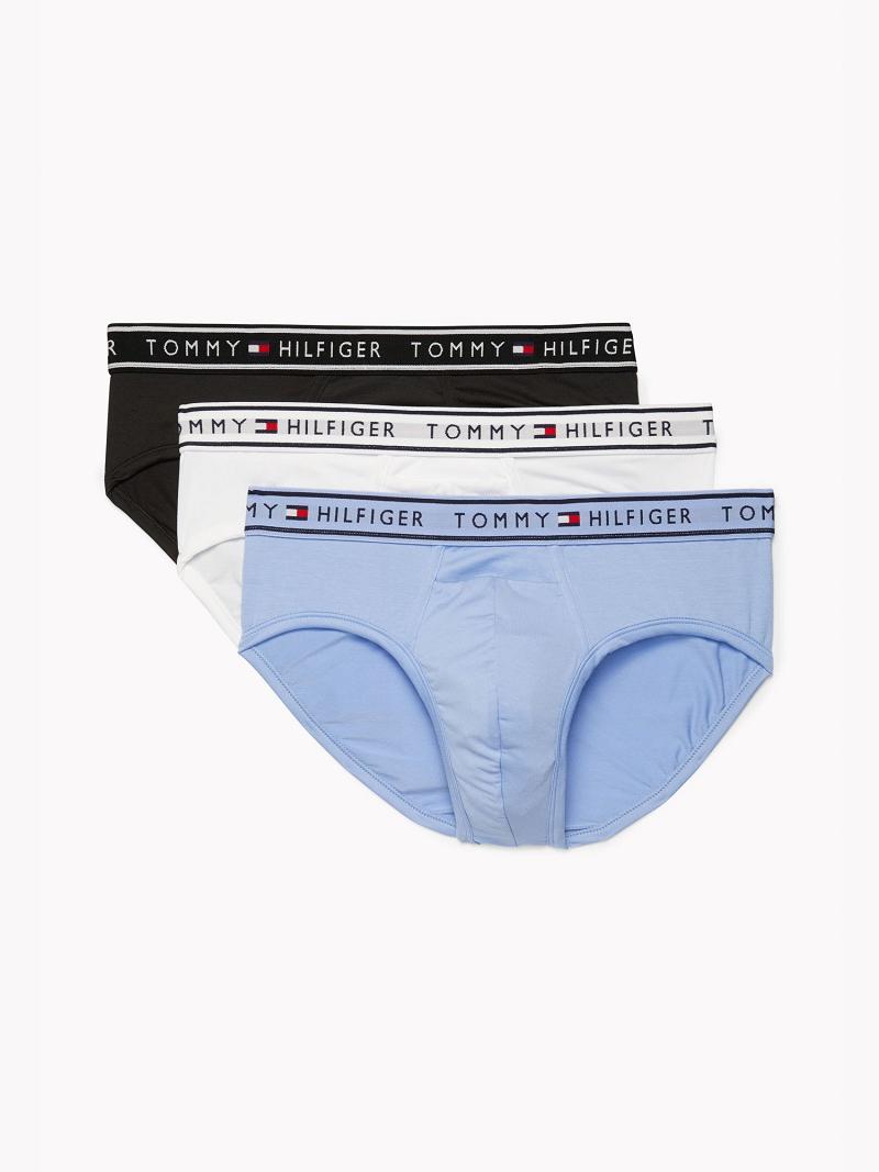 Black Men\'s Tommy Hilfiger Flx evolve stretch brief 3pk Briefs | AU_M31551