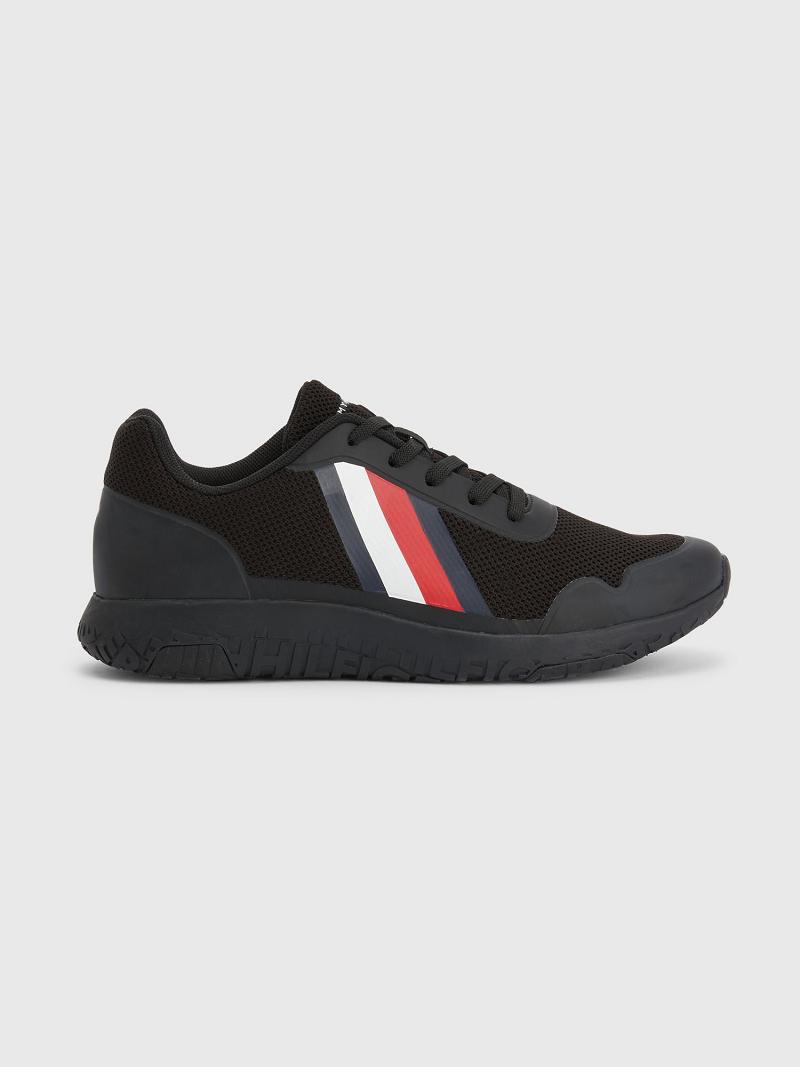 Black Men's Tommy Hilfiger Lightweight knit Sneakers | AU_M31623