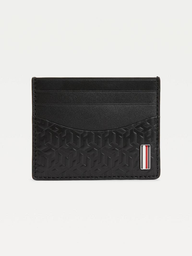 Black Men\'s Tommy Hilfiger Monogram Credit Cardholders | AU_M31723