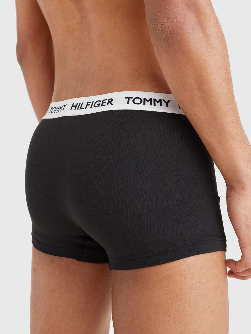 Black Men's Tommy Hilfiger Organic cotton signature trunk Trunks | AU_M31522