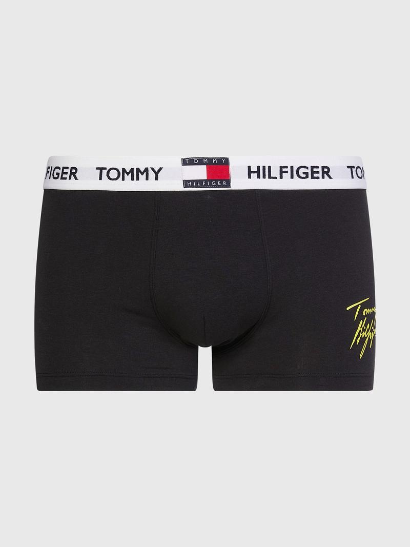 Black Men's Tommy Hilfiger Organic cotton signature trunk Trunks | AU_M31522