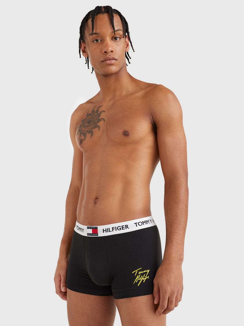 Black Men\'s Tommy Hilfiger Organic cotton signature trunk Trunks | AU_M31522