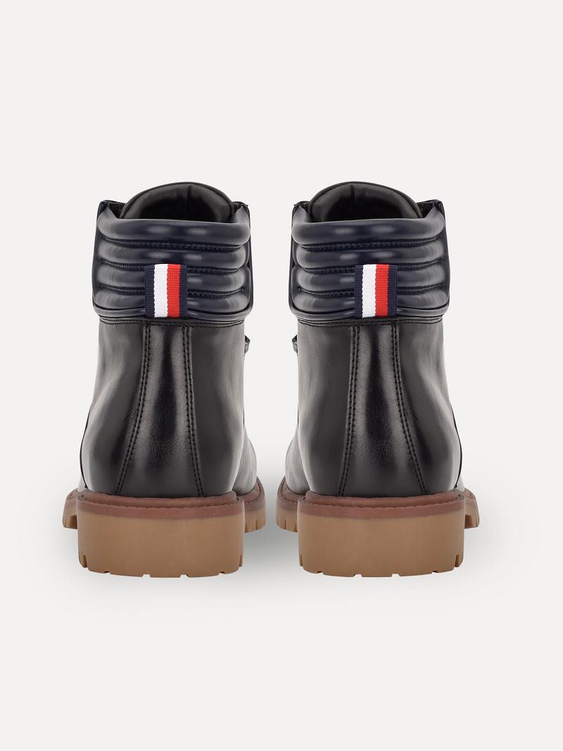 Black Men's Tommy Hilfiger Solid utility Boots | AU_M31691