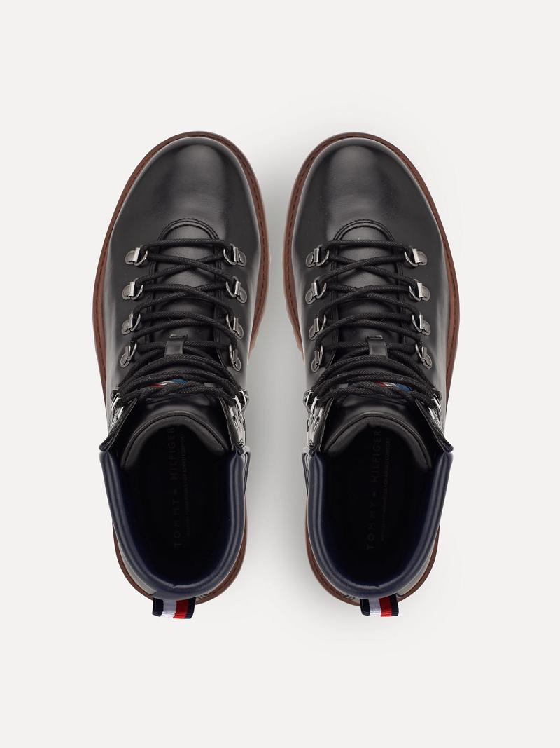 Black Men's Tommy Hilfiger Solid utility Boots | AU_M31691