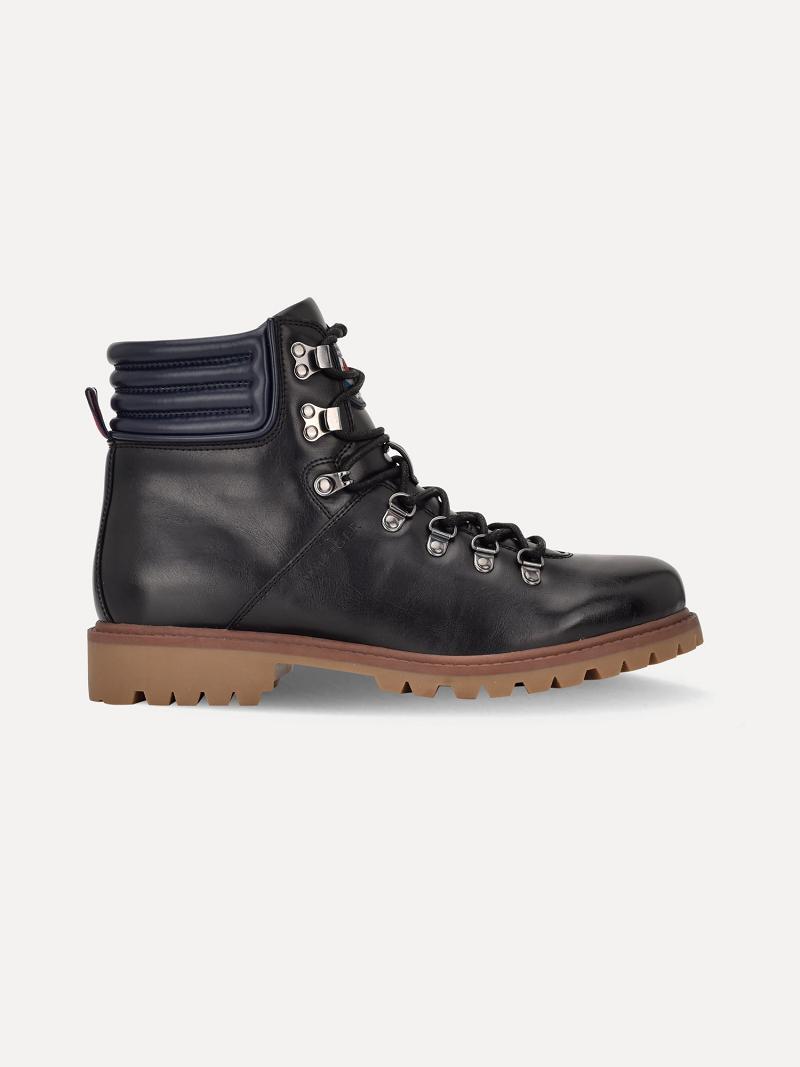 Black Men's Tommy Hilfiger Solid utility Boots | AU_M31691