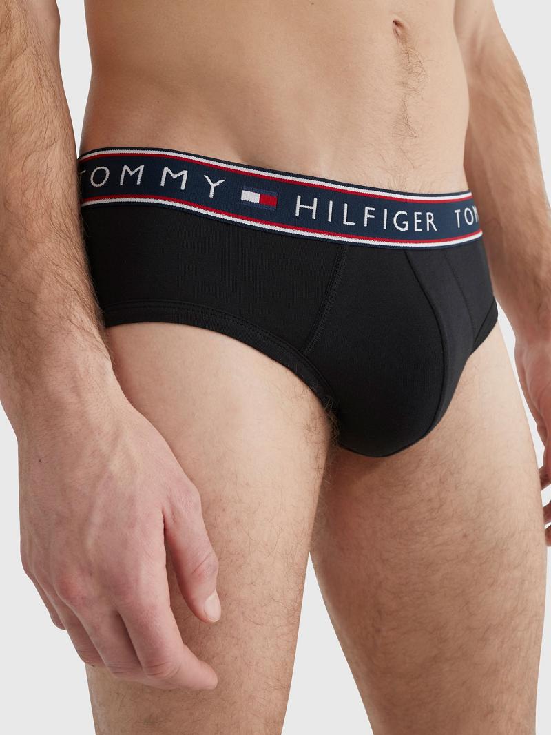 Black Men's Tommy Hilfiger Stretch cotton boxer brief 3pk Boxer Briefs | AU_M31606