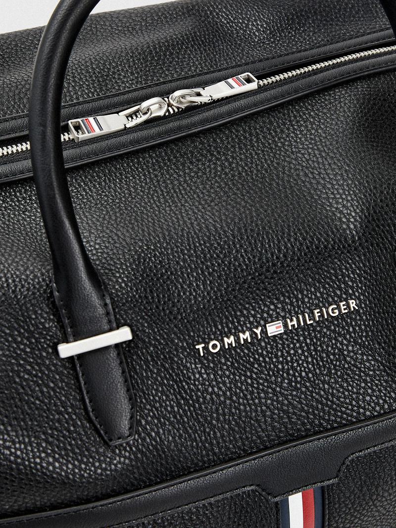 Black Men's Tommy Hilfiger Stripe Duffle Bags | AU_M31704