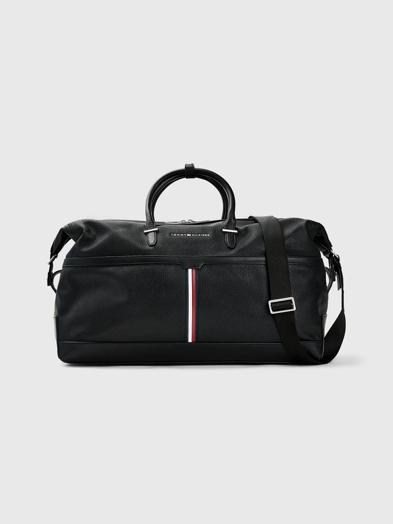 Black Men\'s Tommy Hilfiger Stripe Duffle Bags | AU_M31704