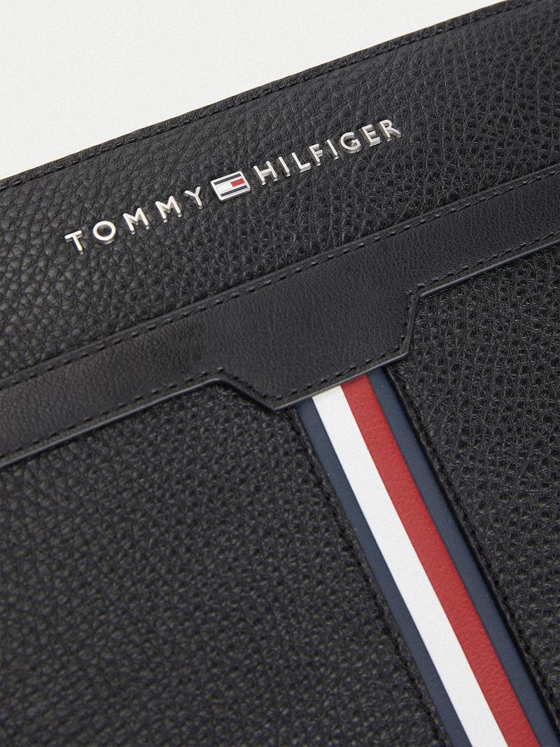 Black Men's Tommy Hilfiger Stripe Wash Wash Bag | AU_M31815