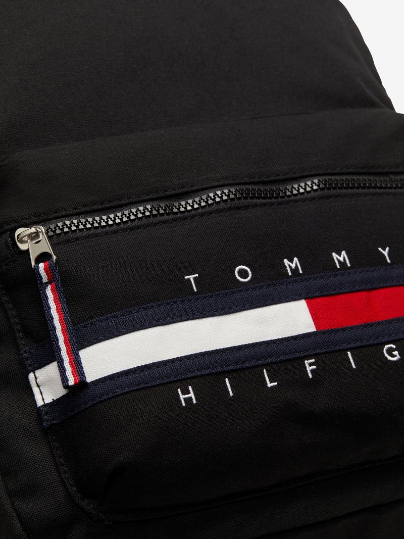 Black Men's Tommy Hilfiger TH Solid Backpack Bags | AU_M31710