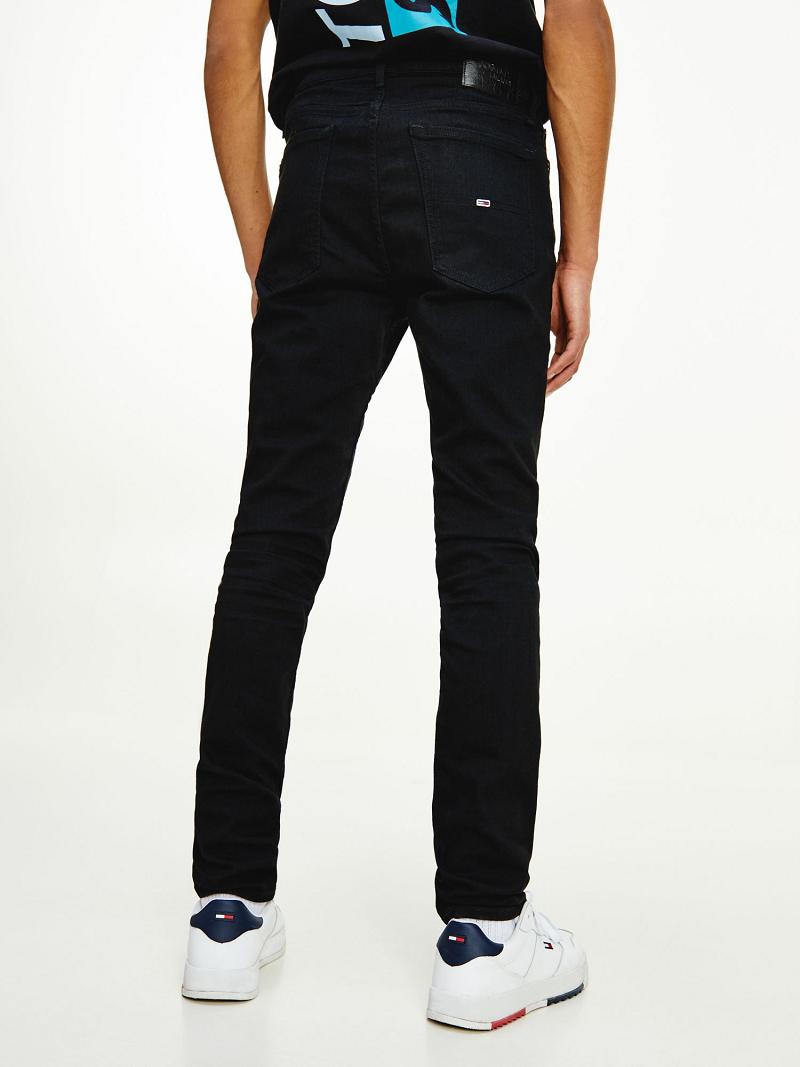 Black Men's Tommy Hilfiger wash skinny fit Jeans | AU_M31391