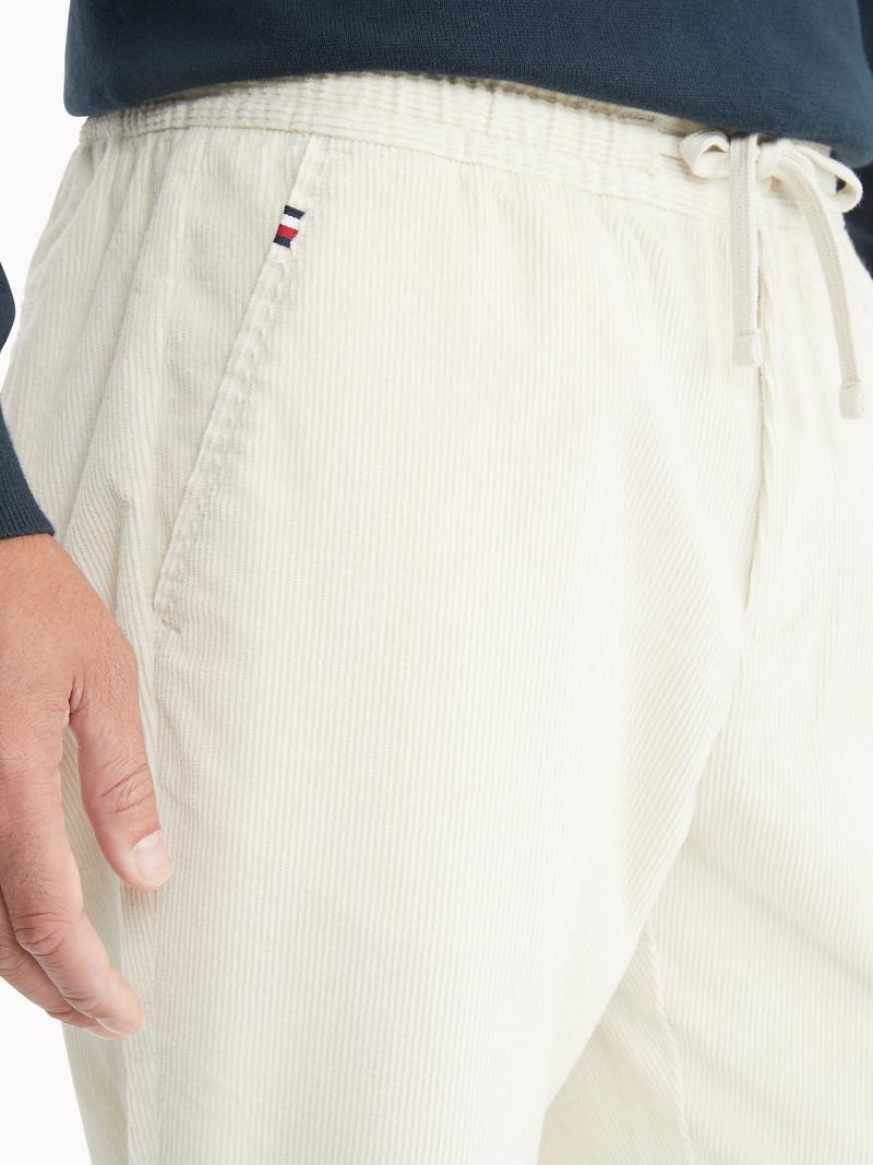 Black / White Men's Tommy Hilfiger Essential corduroy Jogger | AU_M31345