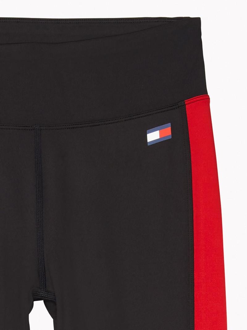 Black Women's Tommy Hilfiger Essential Flag Colorblock Leggings | AU_W21221