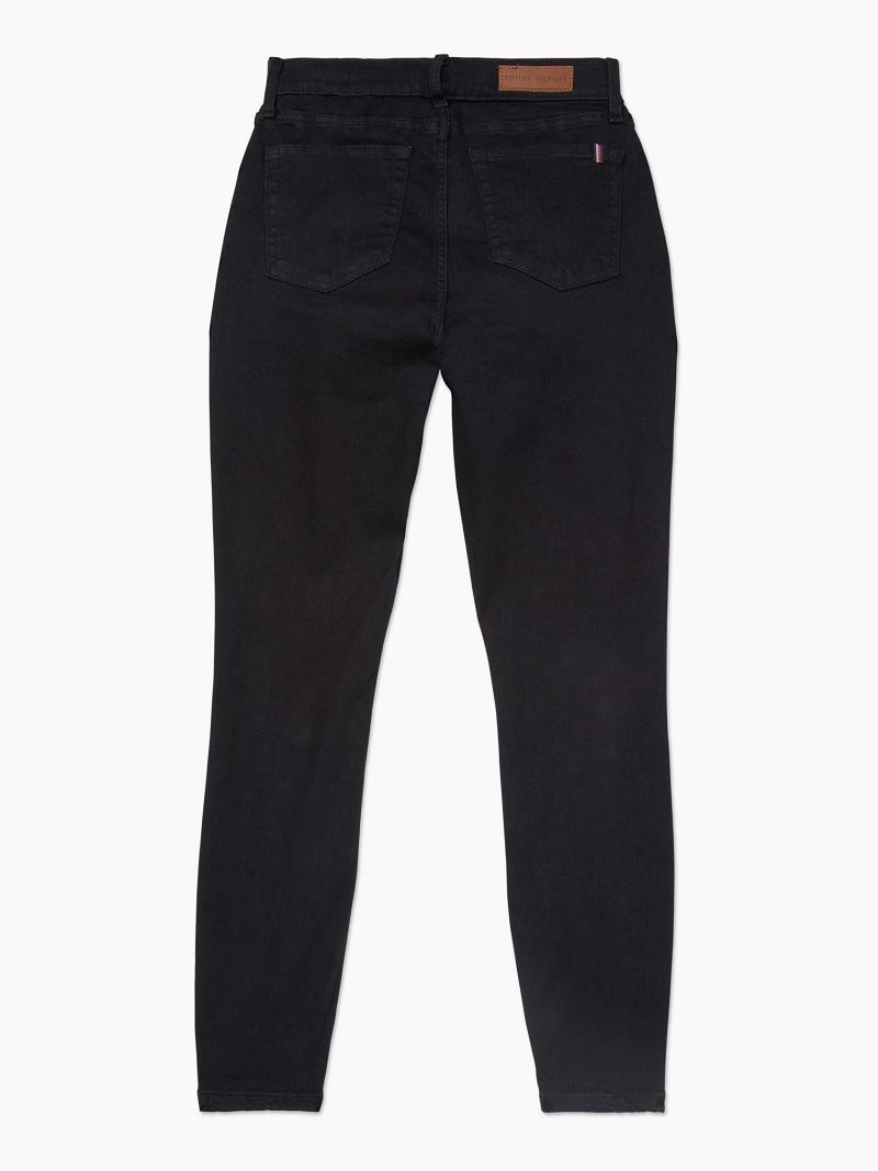 Black Women's Tommy Hilfiger Essential Skinny Fit Black Wash Jeans | AU_W21194