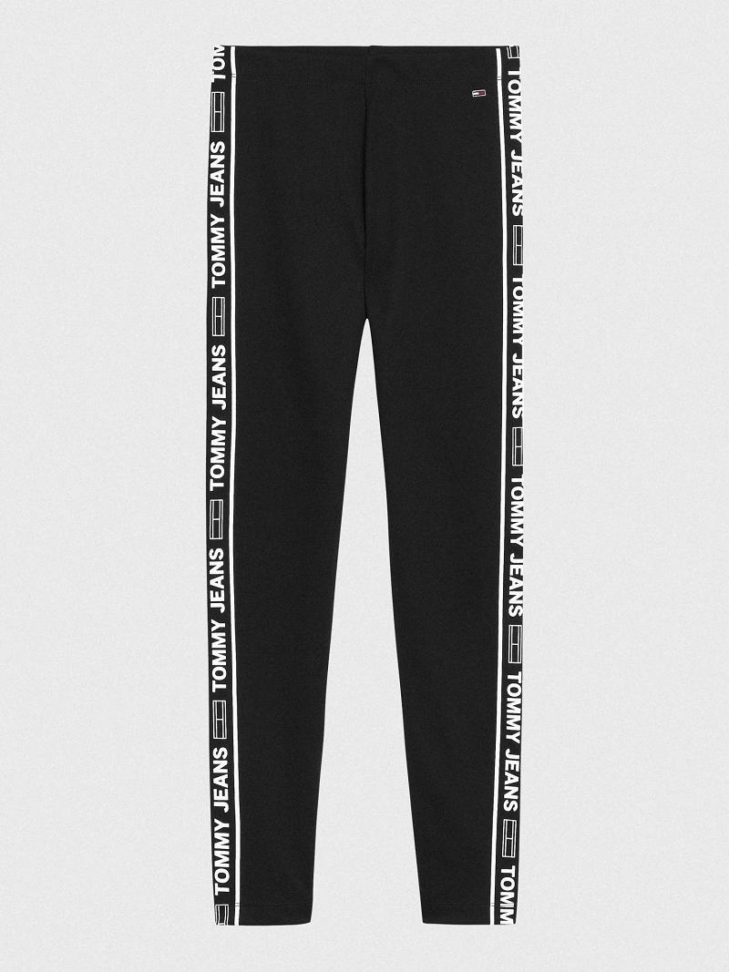 Black Women's Tommy Hilfiger Logo Tape Leggings | AU_W21229