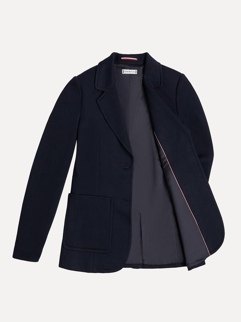 Black Women's Tommy Hilfiger Solid Blazers | AU_W21007