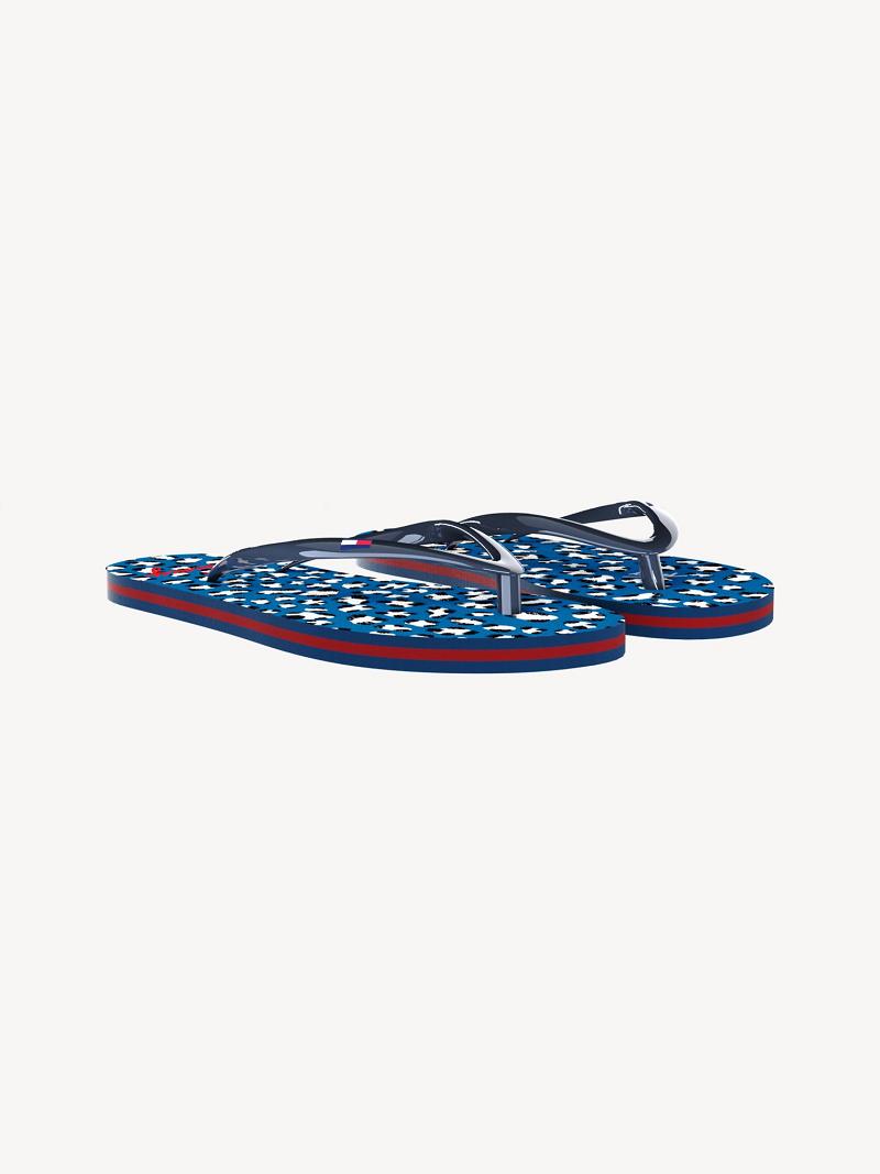 Blue Kids' Tommy Hilfiger Big Cheetah Flip Flops | AU_G1293