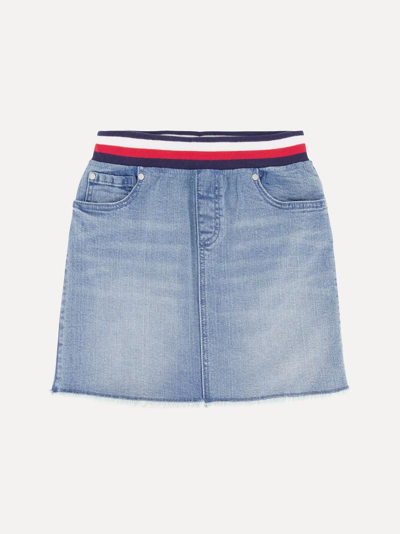 Blue Kids\' Tommy Hilfiger Big Pull-On Denim Skirts | AU_G1166