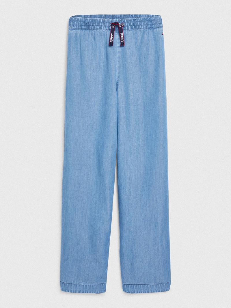 Blue Kids\' Tommy Hilfiger Chambray Drawstring Pant Trousers | AU_G1285