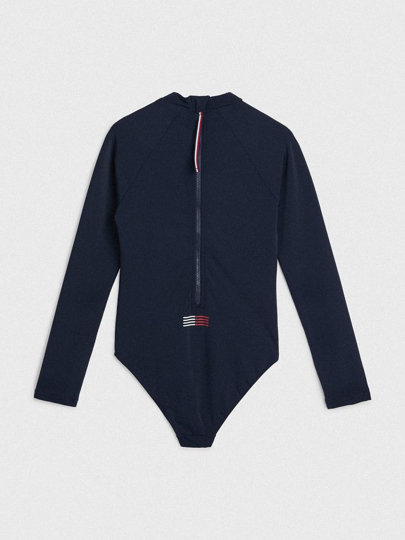 Blue Kids' Tommy Hilfiger Logo Rashguard Swimwear | AU_G1222