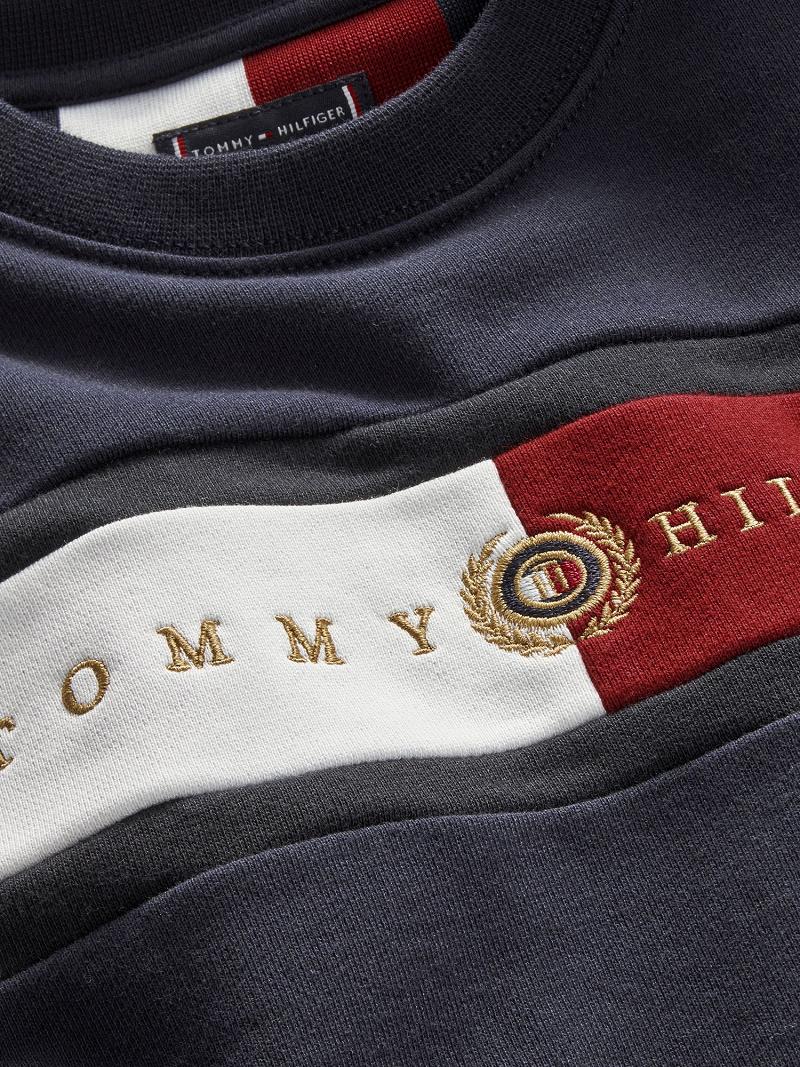 Blue Kids' Tommy Hilfiger Logo Sweatshirts | AU_B2133