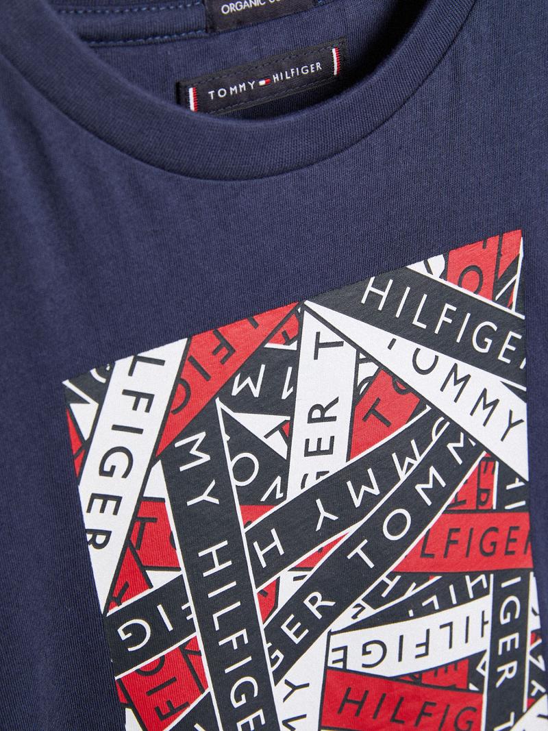 Blue Kids' Tommy Hilfiger Logo Tape T Shirts | AU_G1253