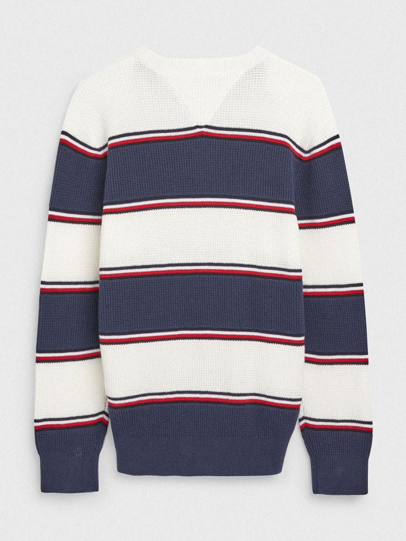 Blue Kids' Tommy Hilfiger Rugby Stripe Sweaters | AU_B2115