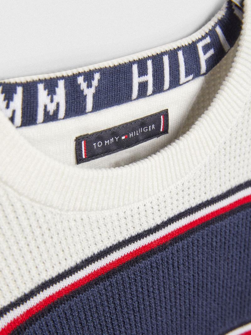 Blue Kids' Tommy Hilfiger Rugby Stripe Sweaters | AU_B2115