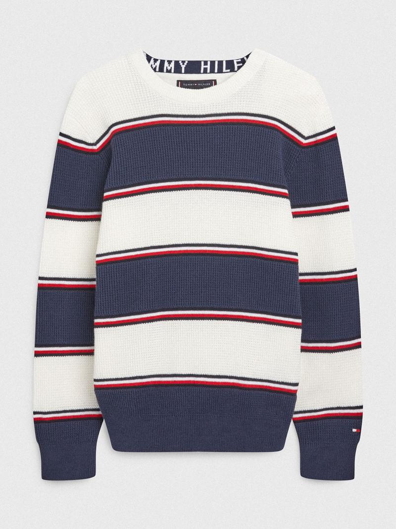 Blue Kids\' Tommy Hilfiger Rugby Stripe Sweaters | AU_B2115