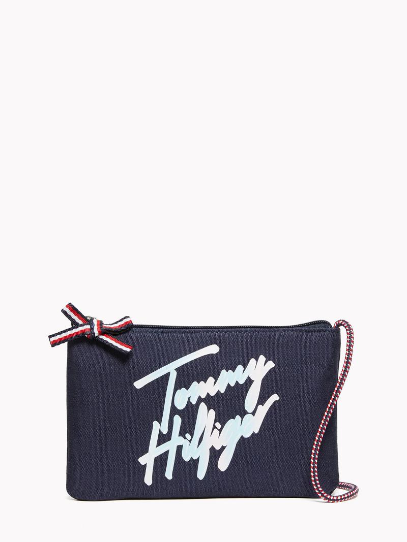 Blue Kids\' Tommy Hilfiger Signature Crossbody Bags | AU_G1347