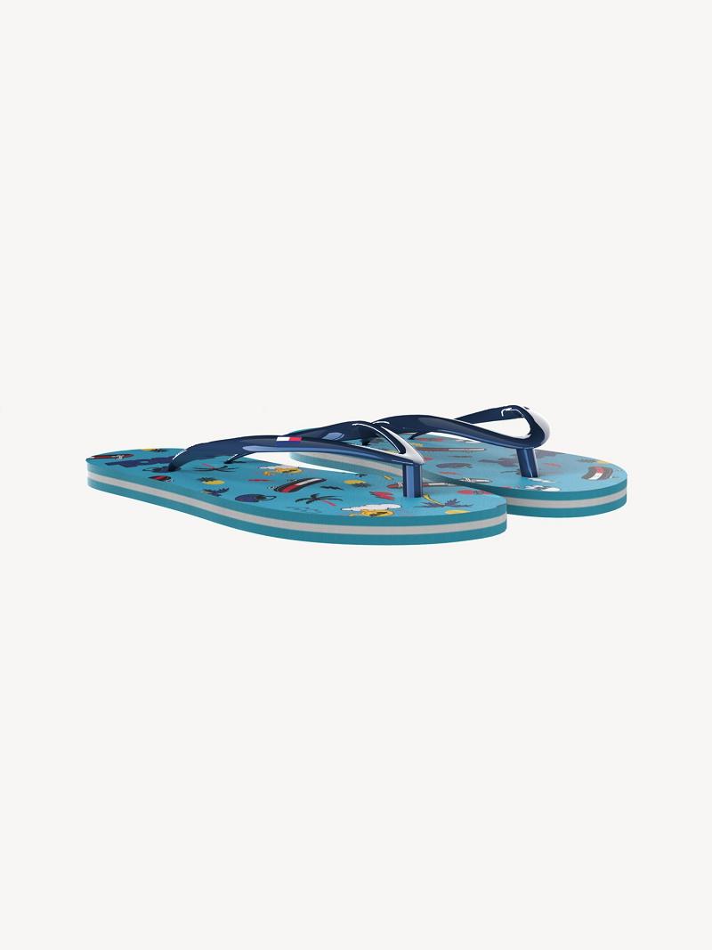 Blue Kids' Tommy Hilfiger Skateboard Flip Flops | AU_B2230