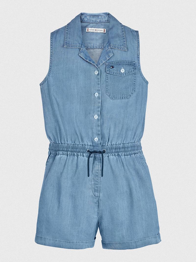 Blue Kids\' Tommy Hilfiger Sleeveless Jumpsuit Trousers | AU_G1291