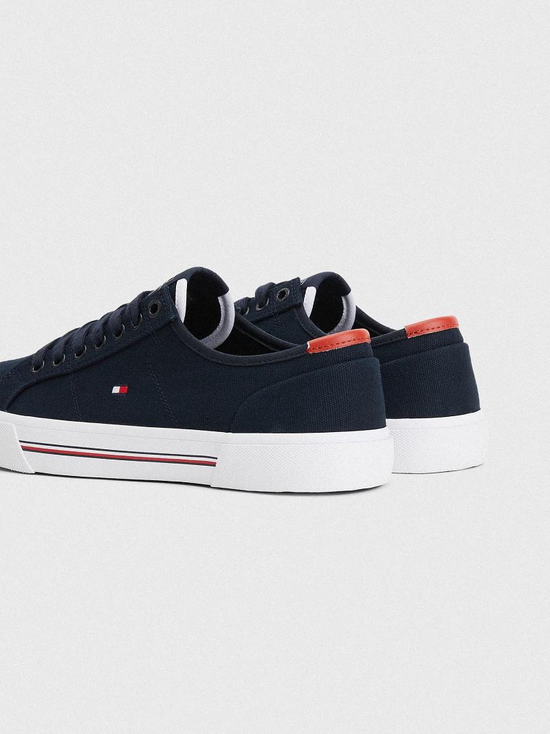 Blue Men's Tommy Hilfiger Canvas Casual Shoes | AU_M31655