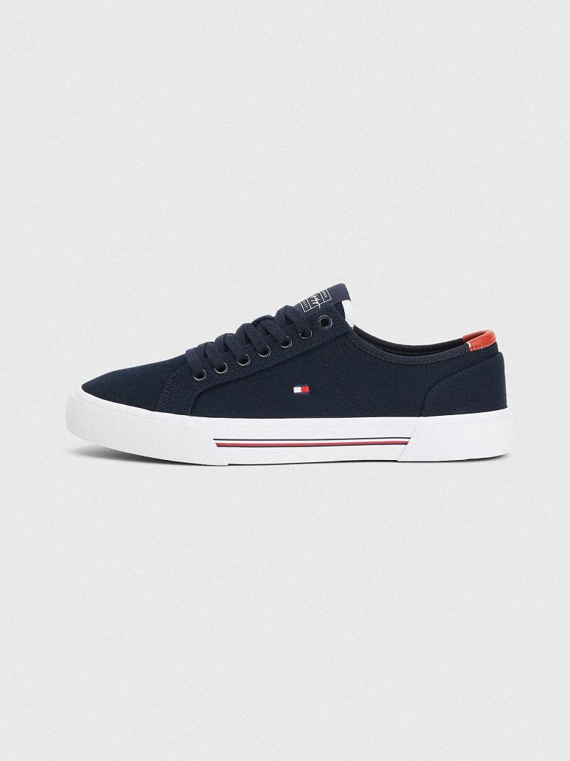 Blue Men's Tommy Hilfiger Canvas Casual Shoes | AU_M31655