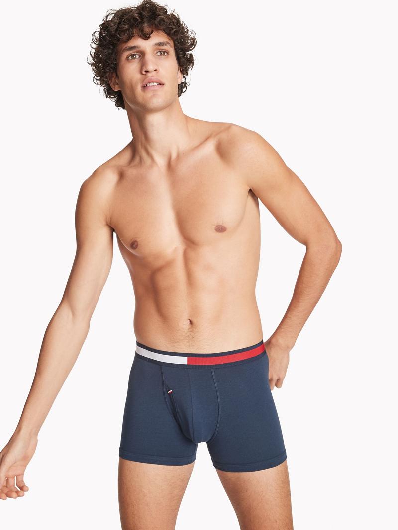 Blue Men's Tommy Hilfiger Cool stretch trunk Trunks | AU_M31491