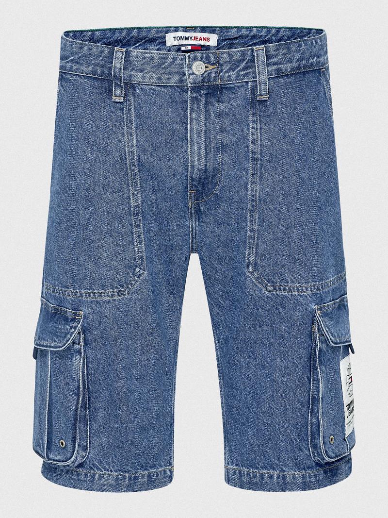 Blue Men's Tommy Hilfiger Denim cargo Jeans | AU_M31360