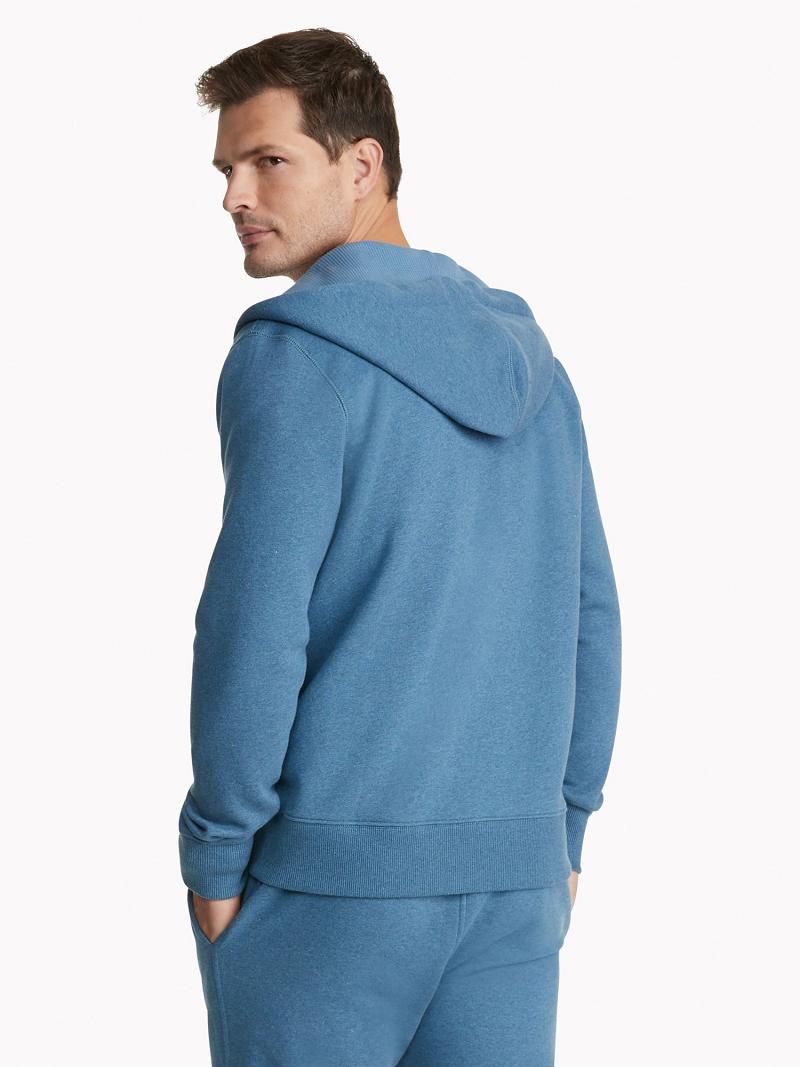 Blue Men's Tommy Hilfiger Essential solid zip Hoodies | AU_M31443